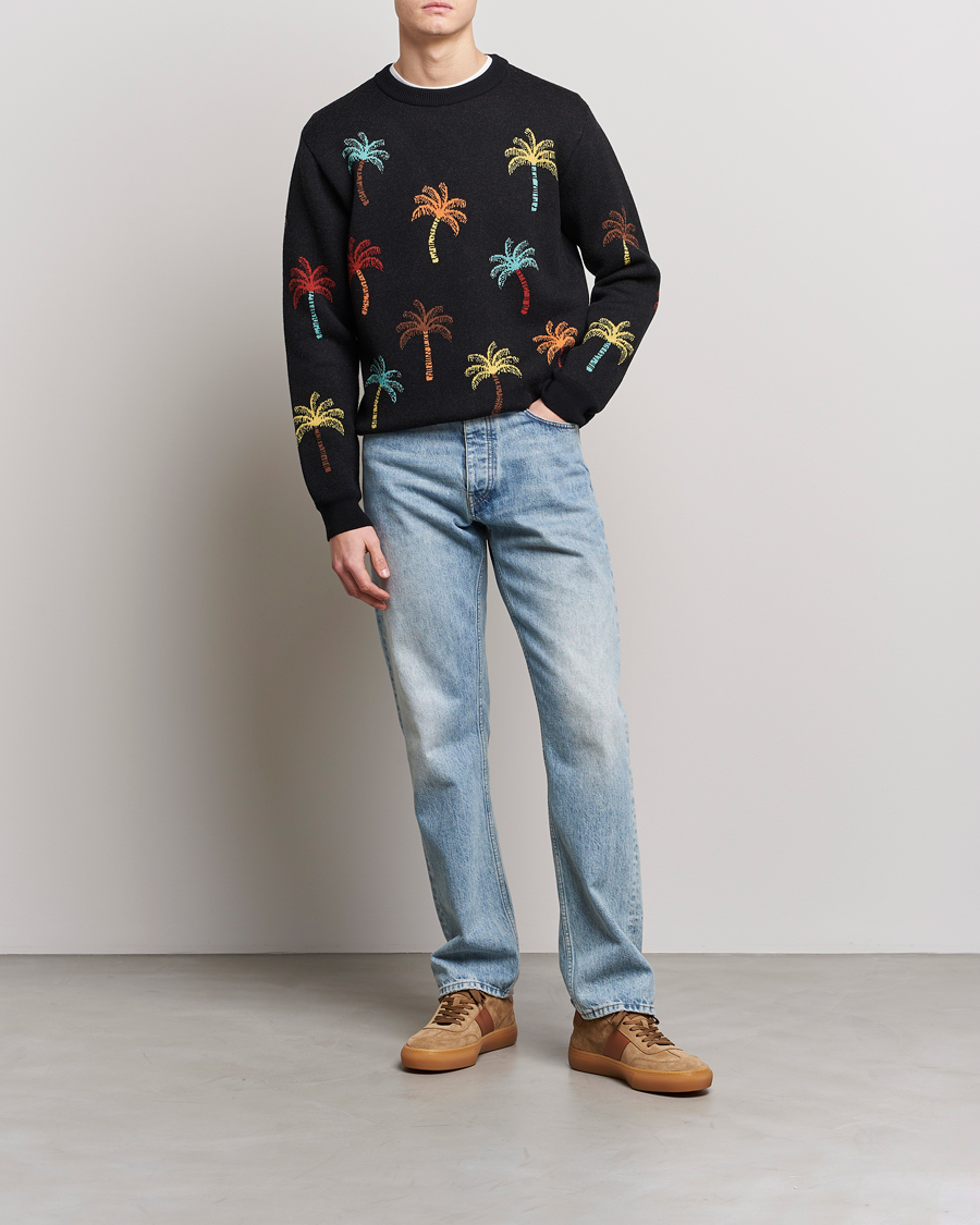 Uomini | Maglieria | Alanui | Palm Tree Jacquard Sweater Black