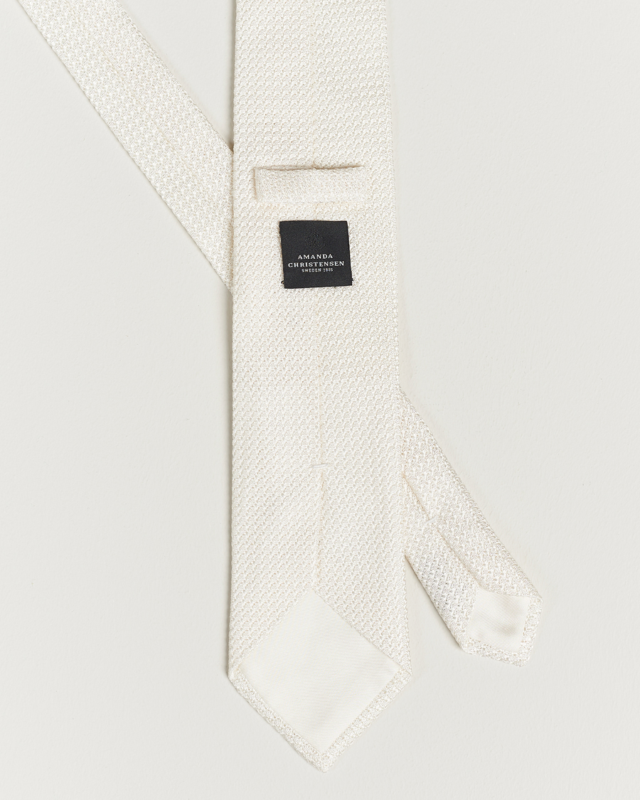 Uomini | Cravatte | Amanda Christensen | Silk Grenadine 8 cm Tie White