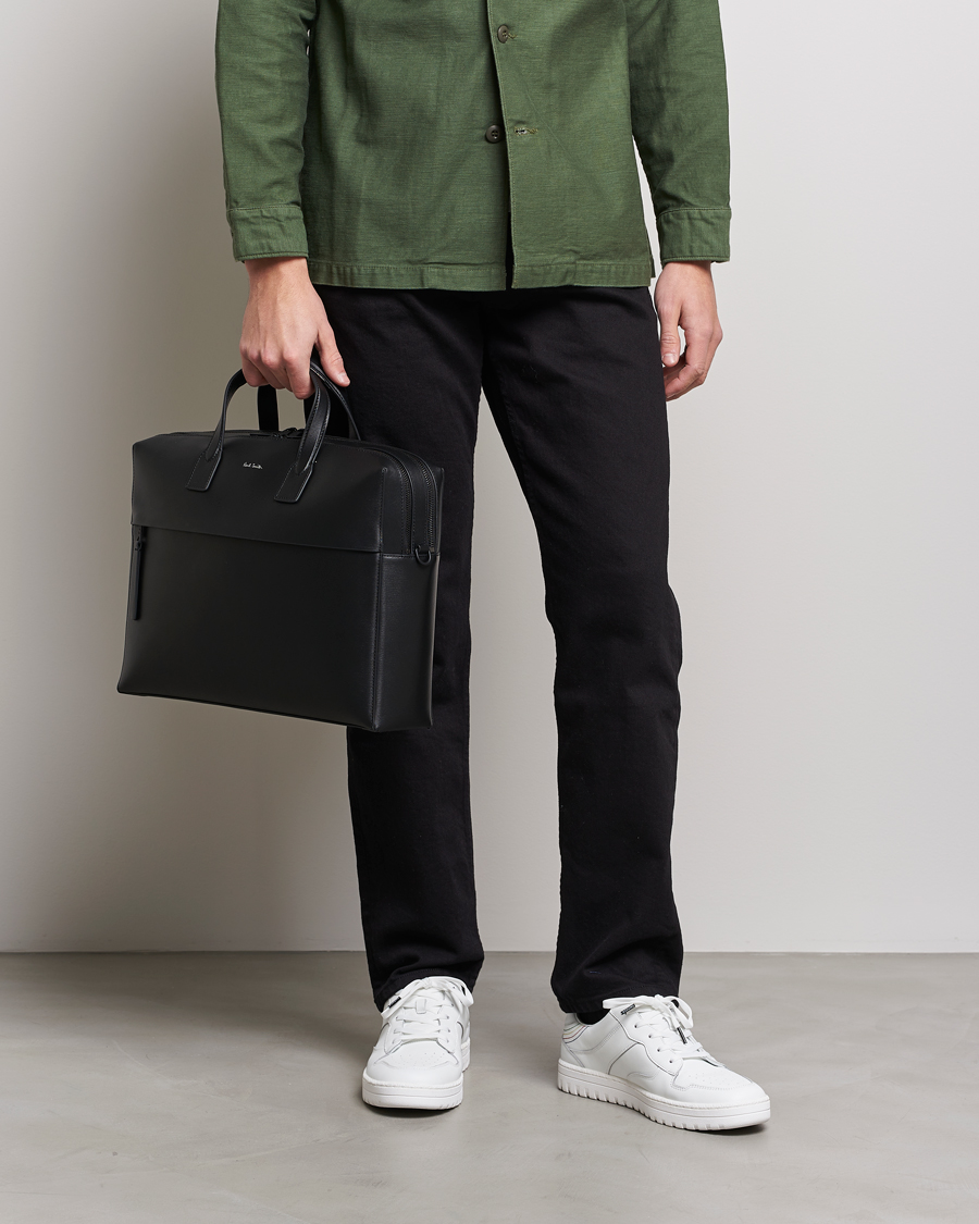 Uomini | Paul Smith Leather Double Zip Shoulder Bag Black | Paul Smith | Leather Double Zip Shoulder Bag Black