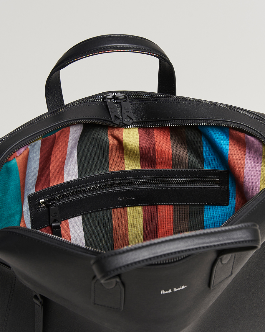 Uomini | Paul Smith Leather Double Zip Shoulder Bag Black | Paul Smith | Leather Double Zip Shoulder Bag Black