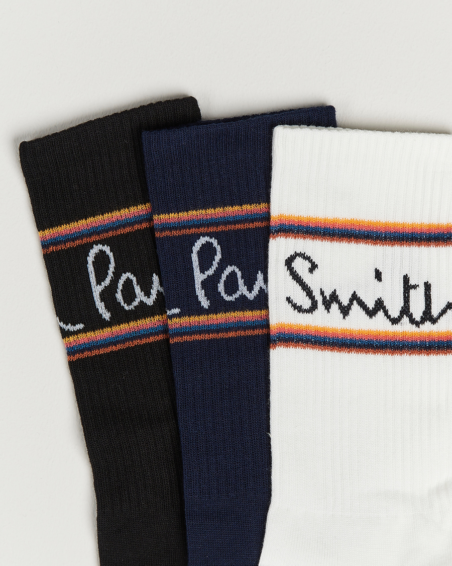 Uomini | 30% di sconto | Paul Smith | 3-Pack Logo Socks Black/White