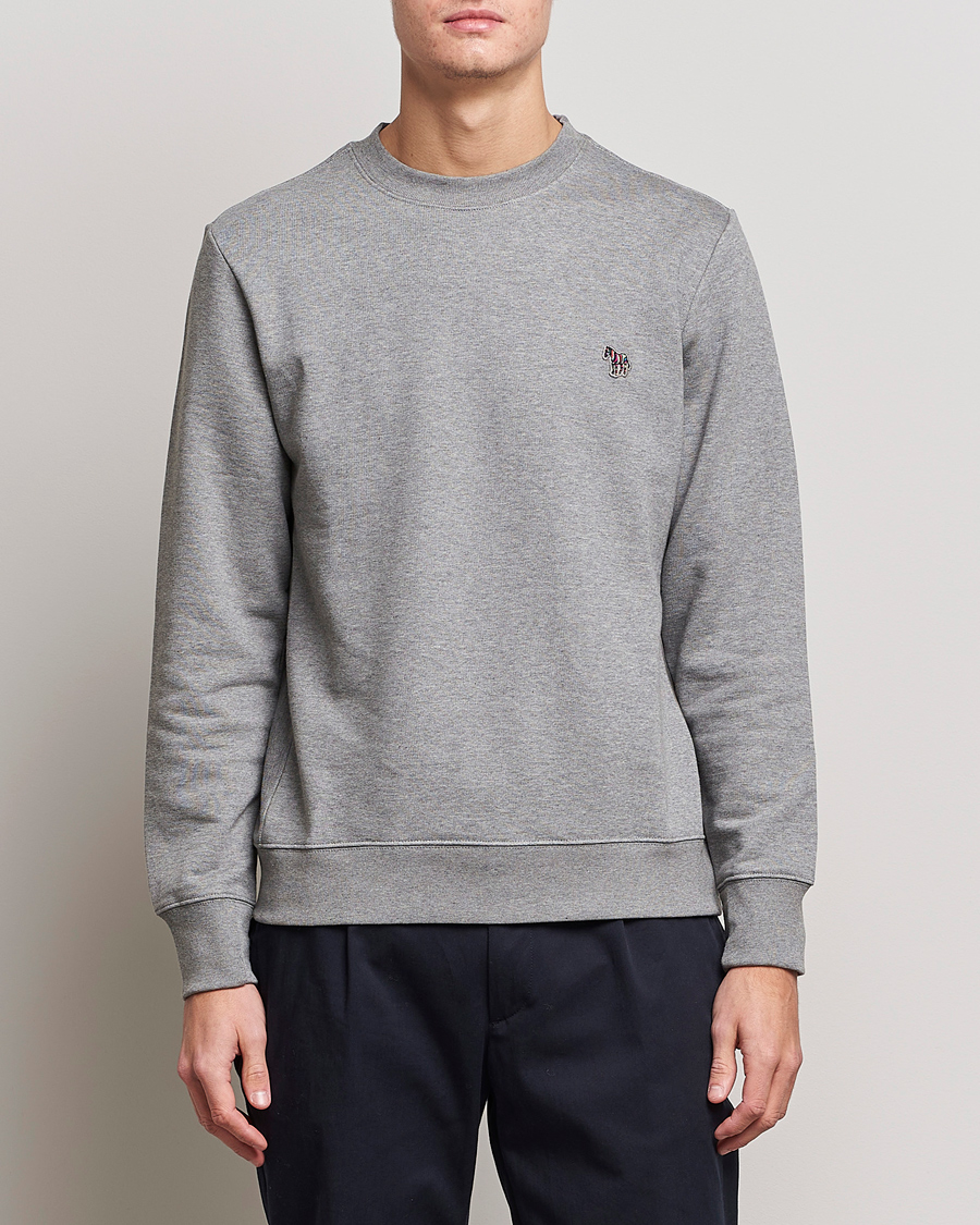 Uomini | Paul Smith | PS Paul Smith | Organic Cotton Crew Neck Sweatshirt Grey Melange