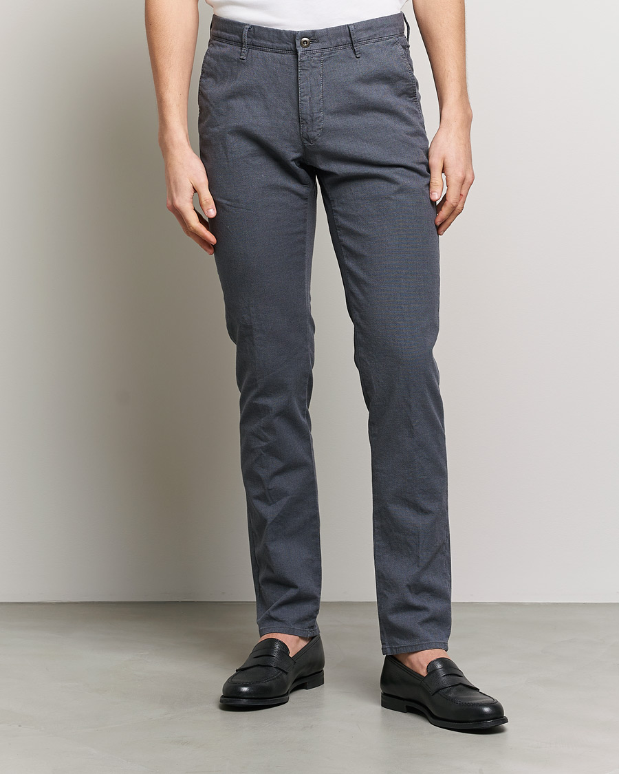 Uomini | Chinos | Incotex | Slim Fit Overdyed Pattern Slacks Grey