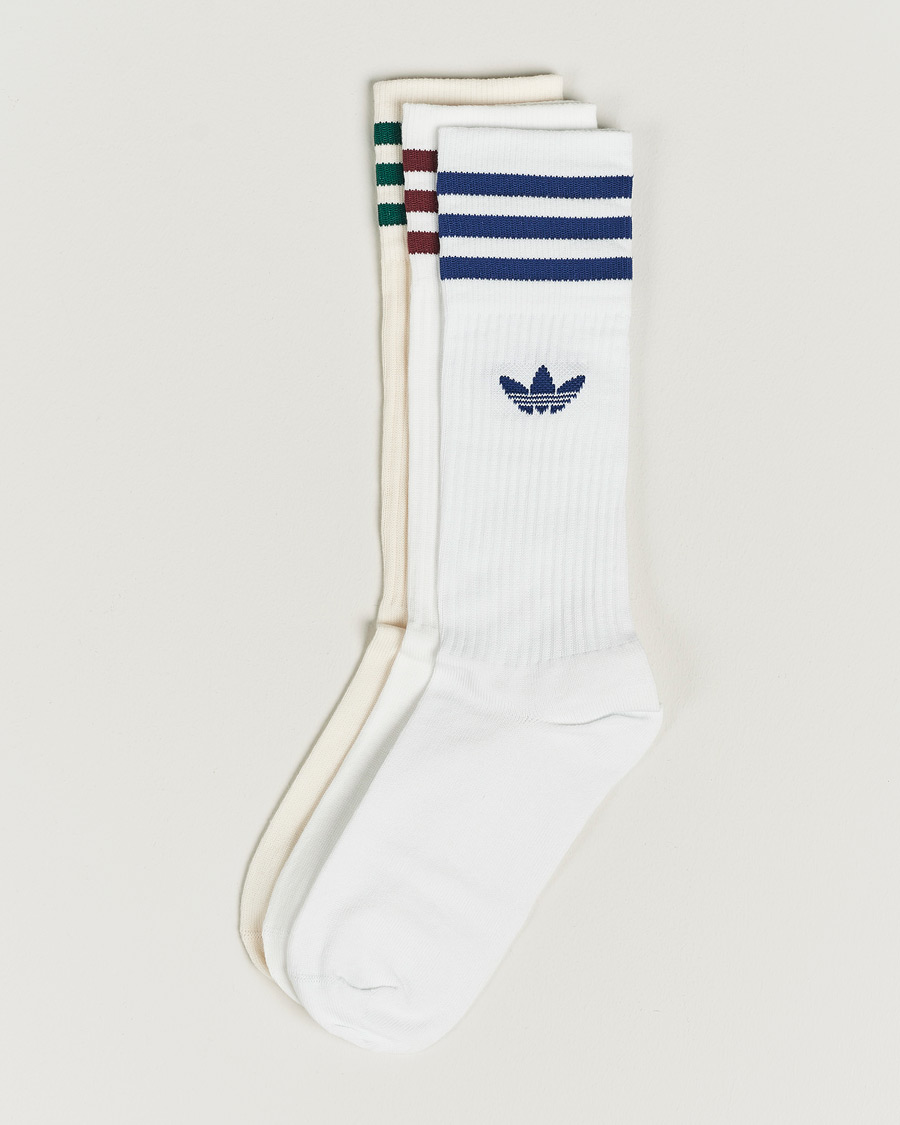 Uomini | Biancheria intima | adidas Originals | 3-Pack Solid Crew Sock White