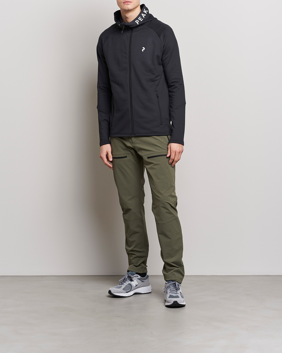 Uomini | Maglieria | Peak Performance | Rider Zip Hood Fleece Black