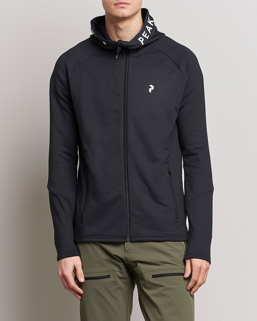 Uomini | Maglieria | Peak Performance | Rider Zip Hood Fleece Black