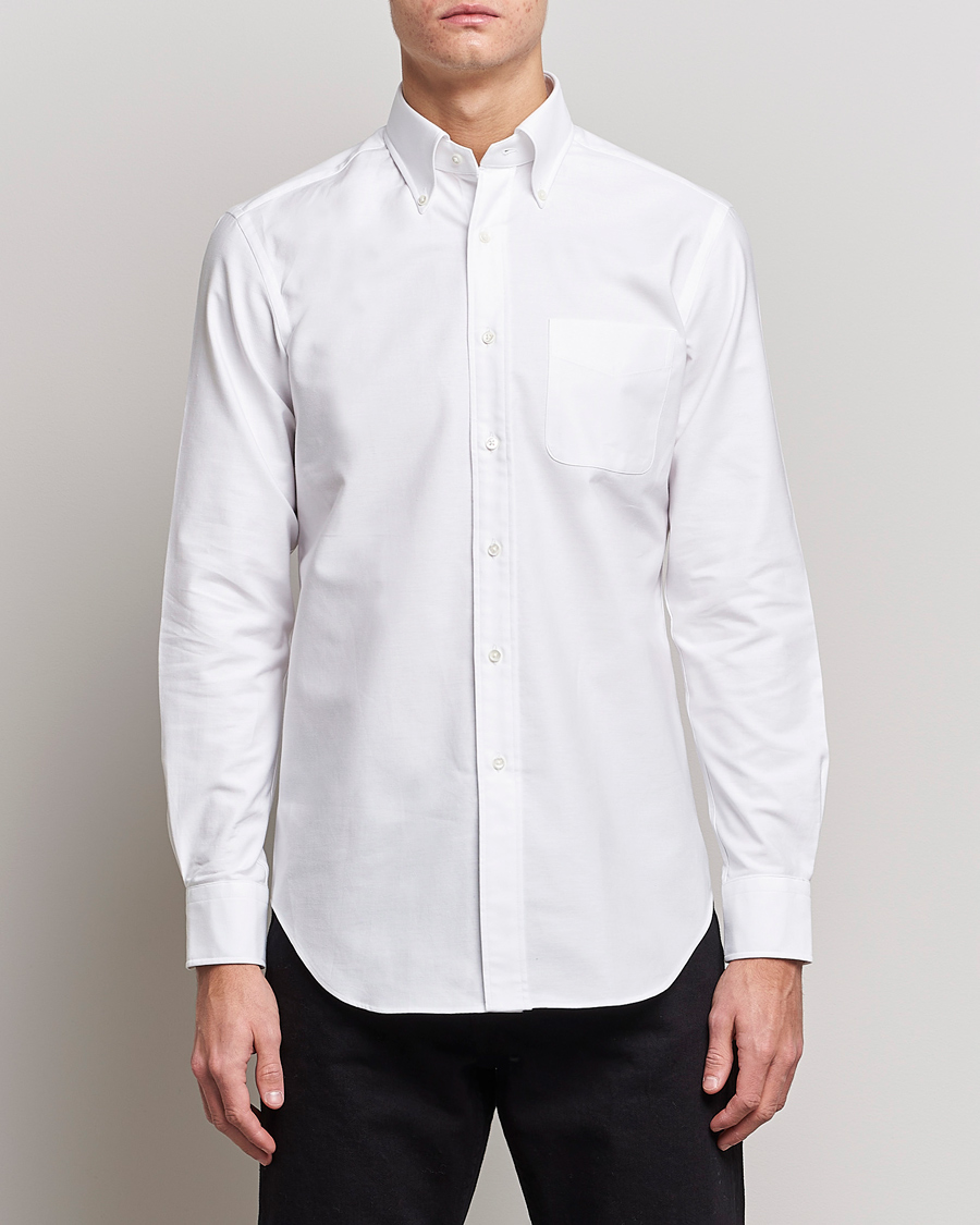 Uomini | Camicie | Kamakura Shirts | Slim Fit Oxford BD Shirt White