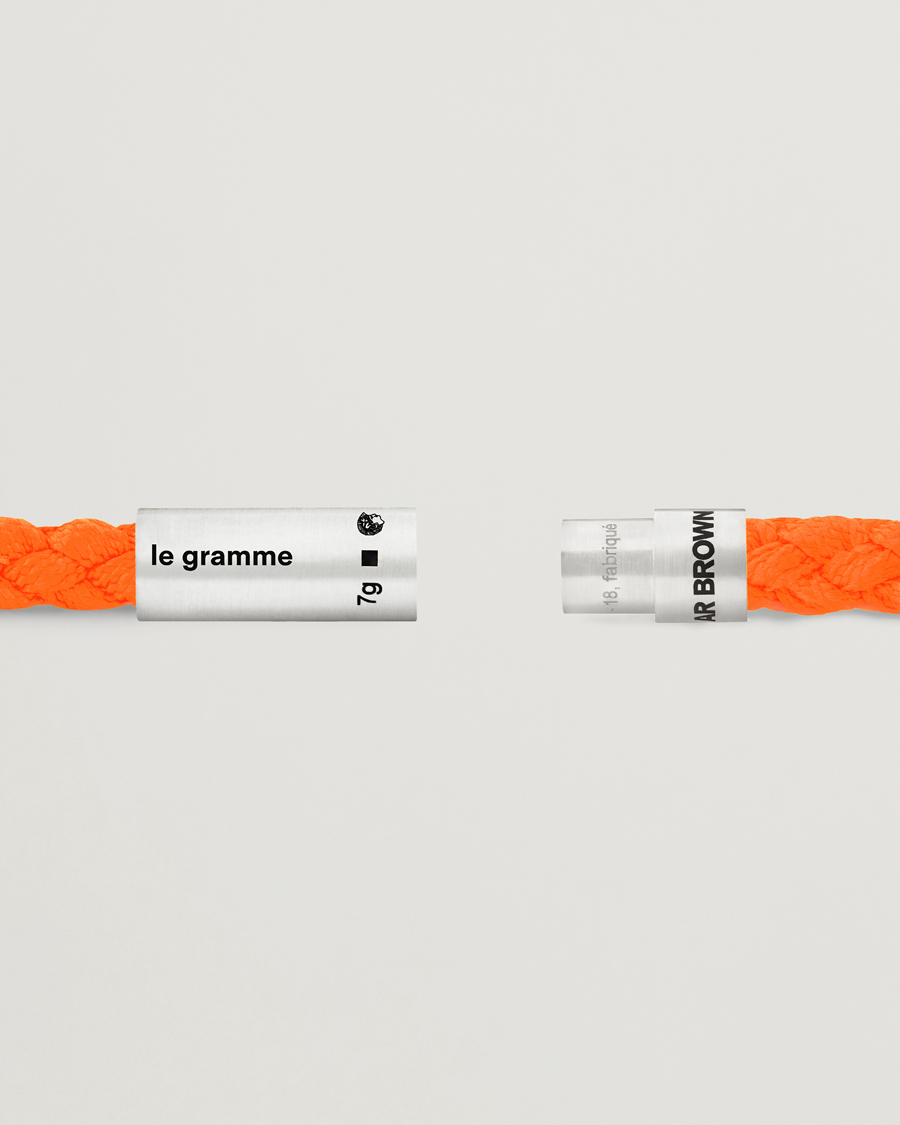 Uomini | Gioielli | LE GRAMME | X Orlebar Brown Nato Bracelet Orange/Sterling Silver