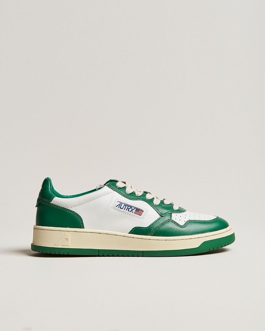 Uomini | Autry Medalist Low Bicolor Leather Sneaker White/Green | Autry | Medalist Low Bicolor Leather Sneaker White/Green