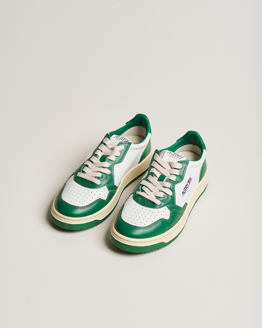 Uomini | Autry Medalist Low Bicolor Leather Sneaker White/Green | Autry | Medalist Low Bicolor Leather Sneaker White/Green