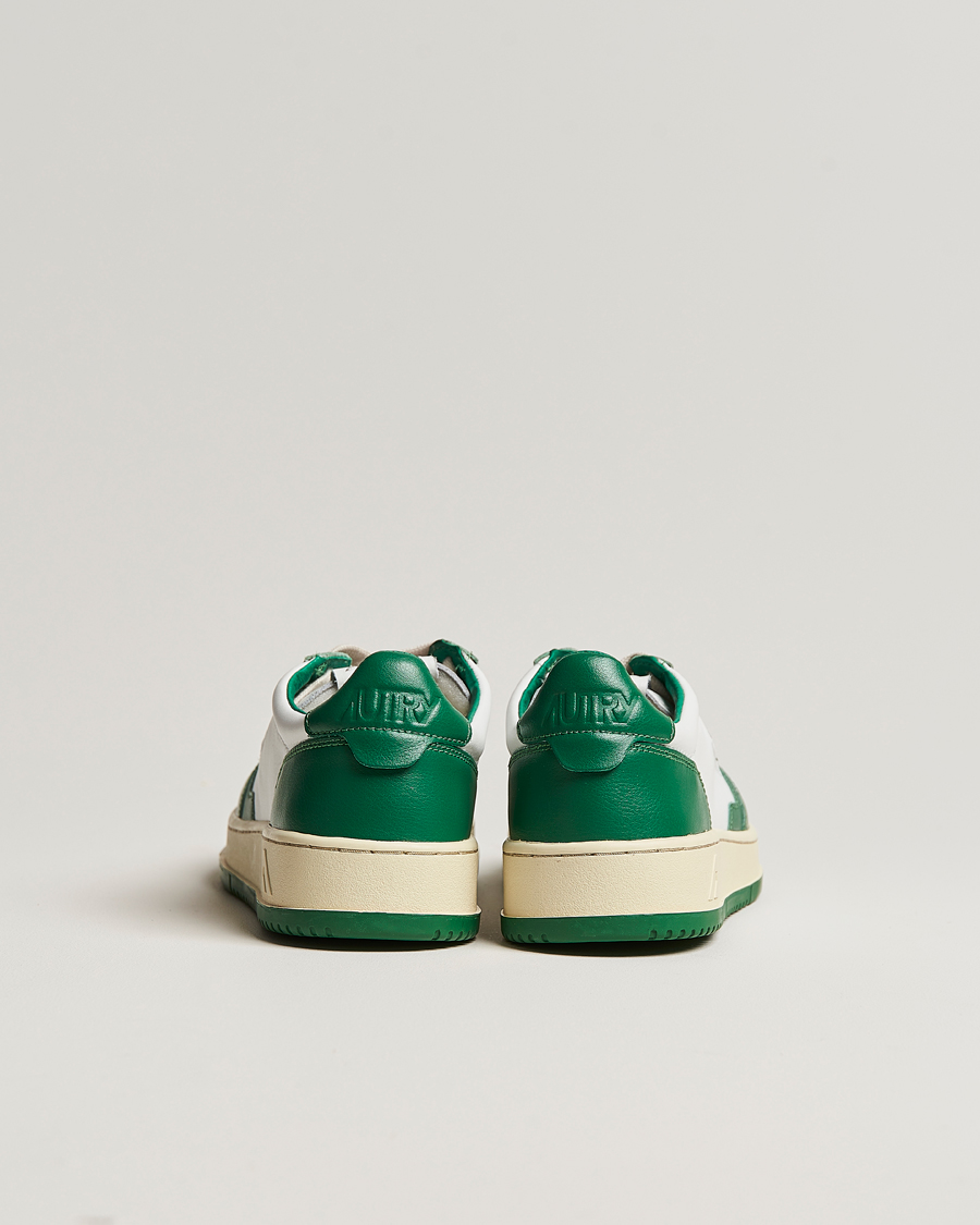 Uomini | Autry Medalist Low Bicolor Leather Sneaker White/Green | Autry | Medalist Low Bicolor Leather Sneaker White/Green