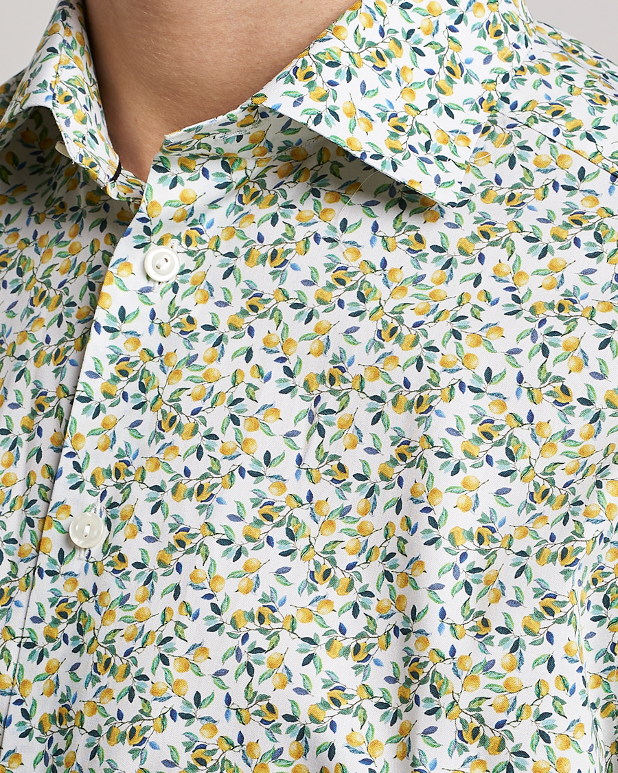 Uomini | Camicie | Eton | Signature Twill Contemporary Fit Shirt Lemon Print