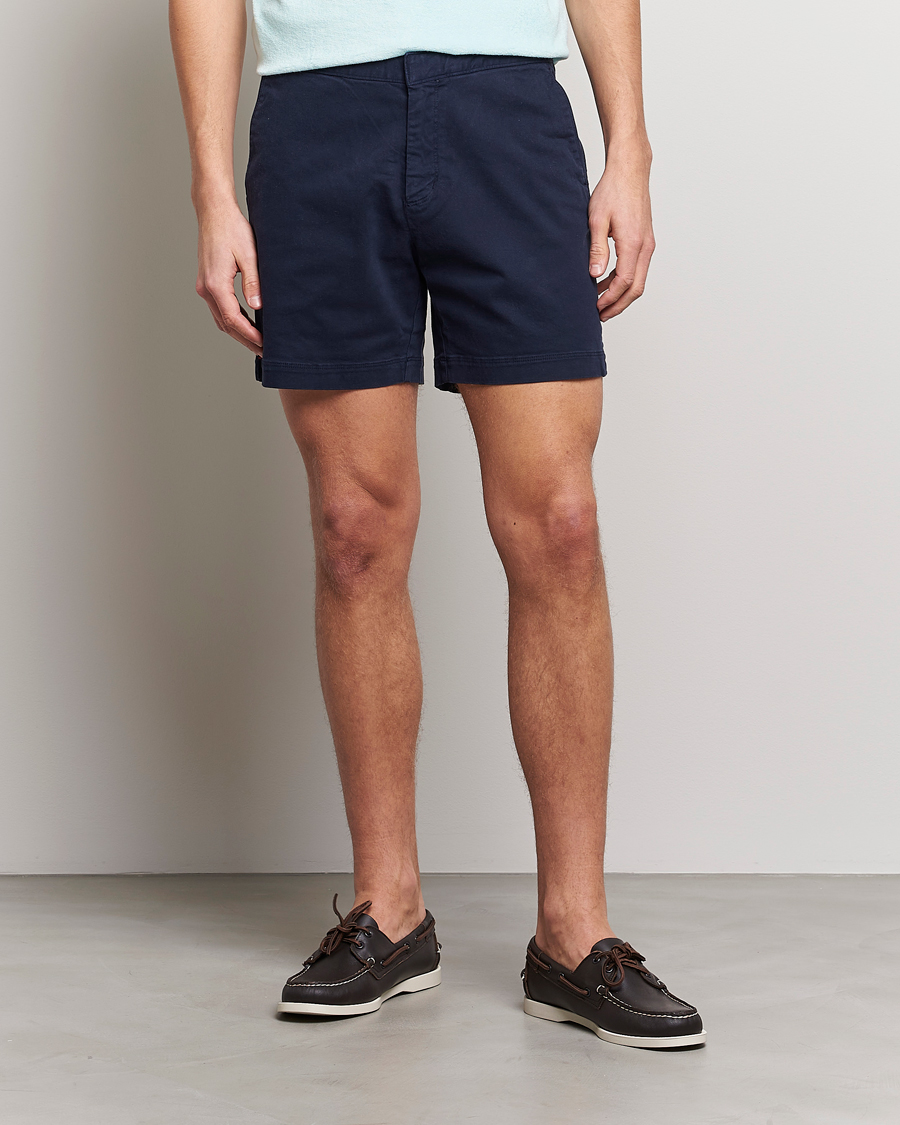 Uomini | Reparti | Orlebar Brown | Bulldog Cotton Stretch Twill Shorts Dark Navy