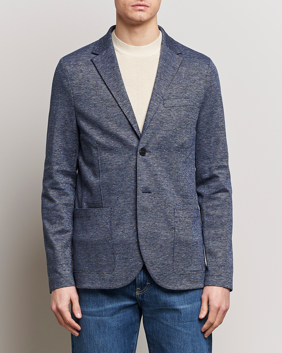 Uomini | Blazers | Harris Wharf London | Linen Blend Blazer Denim