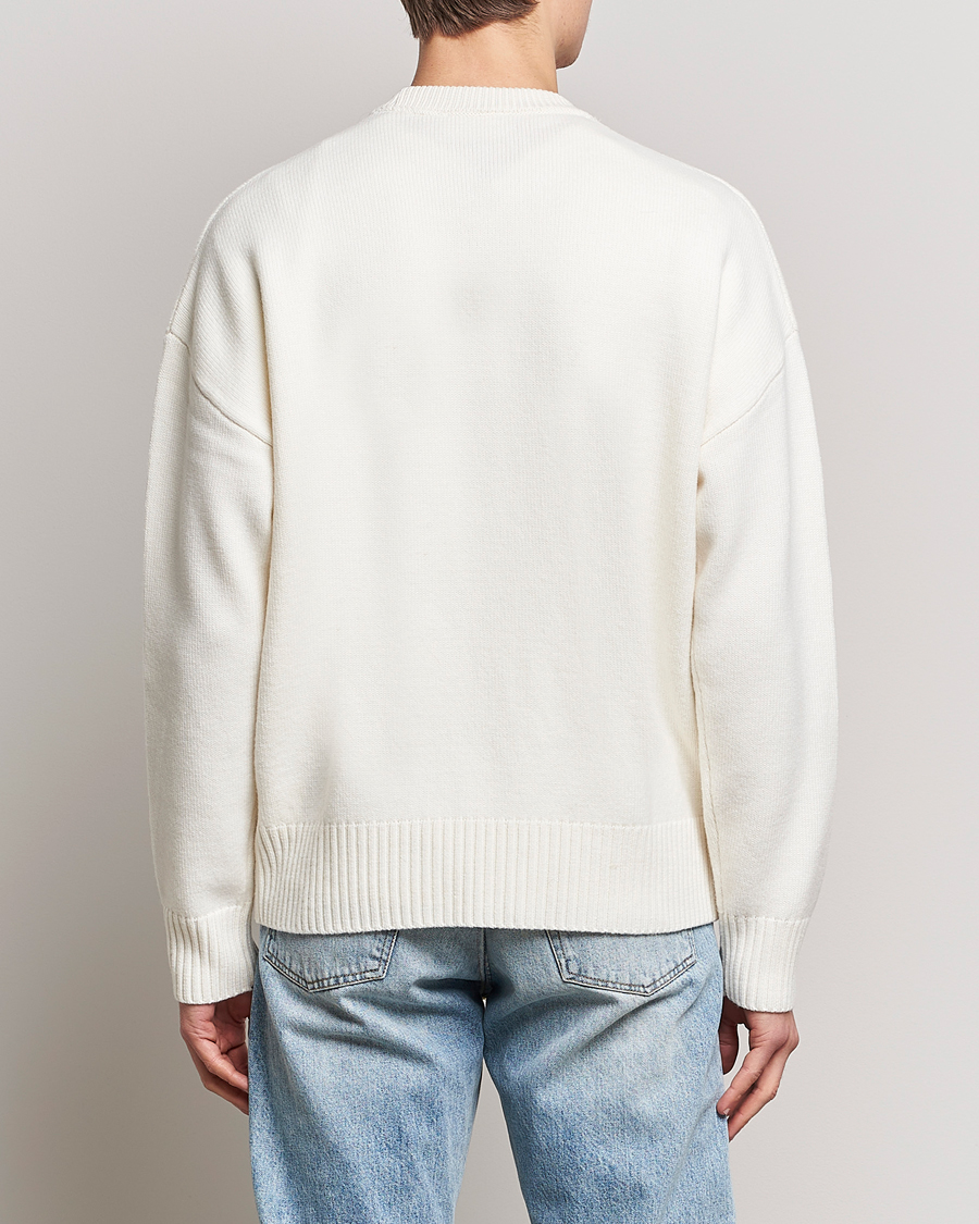 Uomini | Maglieria | AMI | Big Heart Wool Sweater Off White