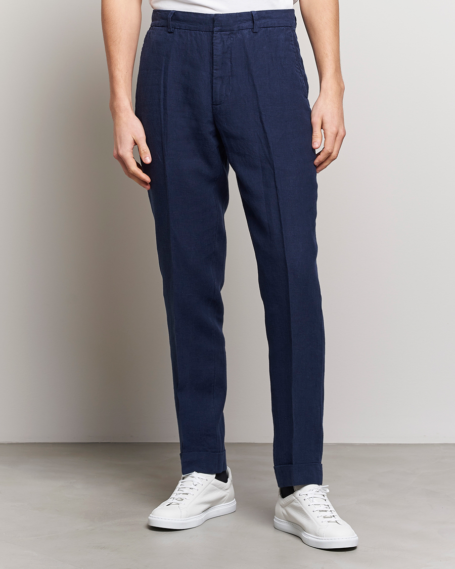 Uomini |  | Polo Ralph Lauren | Linen Pleated Trousers Navy