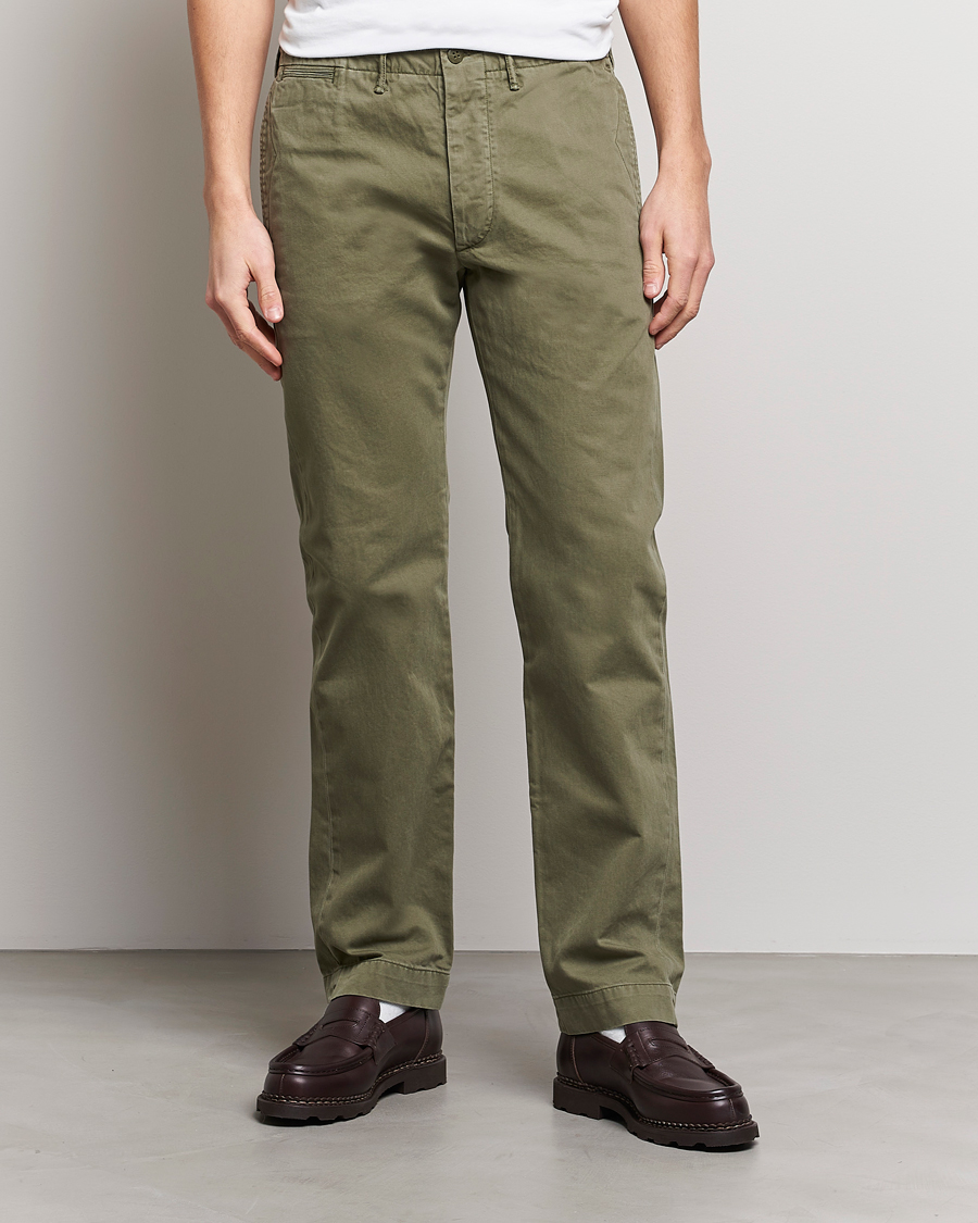 Uomini | RRL | RRL | Officers Flat Pants Olive