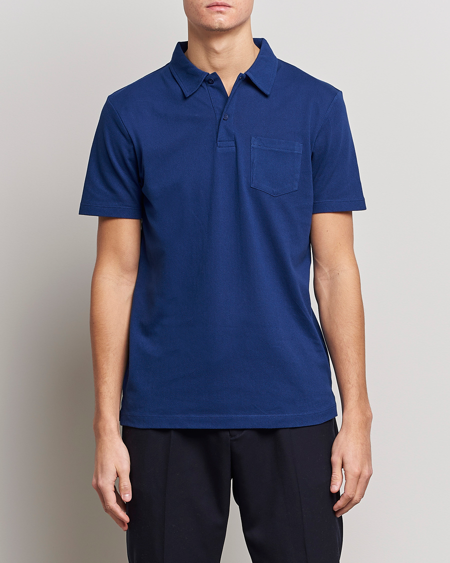 Uomini | Polo | Sunspel | Riviera Polo Shirt Space Blue