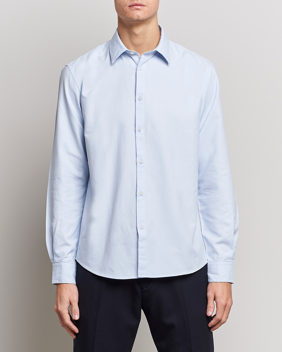 Uomini | Best of British | Sunspel | Casual Oxford Shirt Light Blue