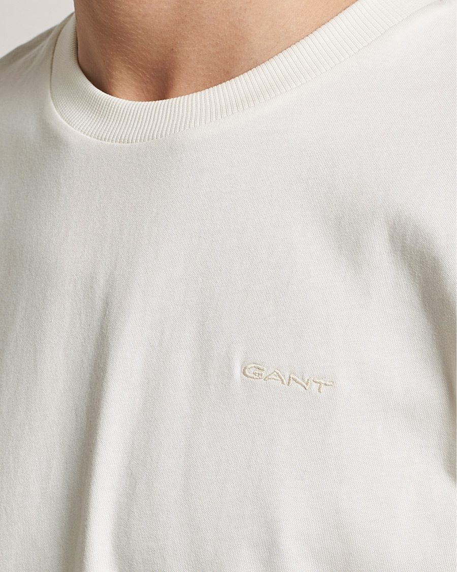Uomini | T-shirt | GANT | Icon Crew Neck T-Shirt Cream