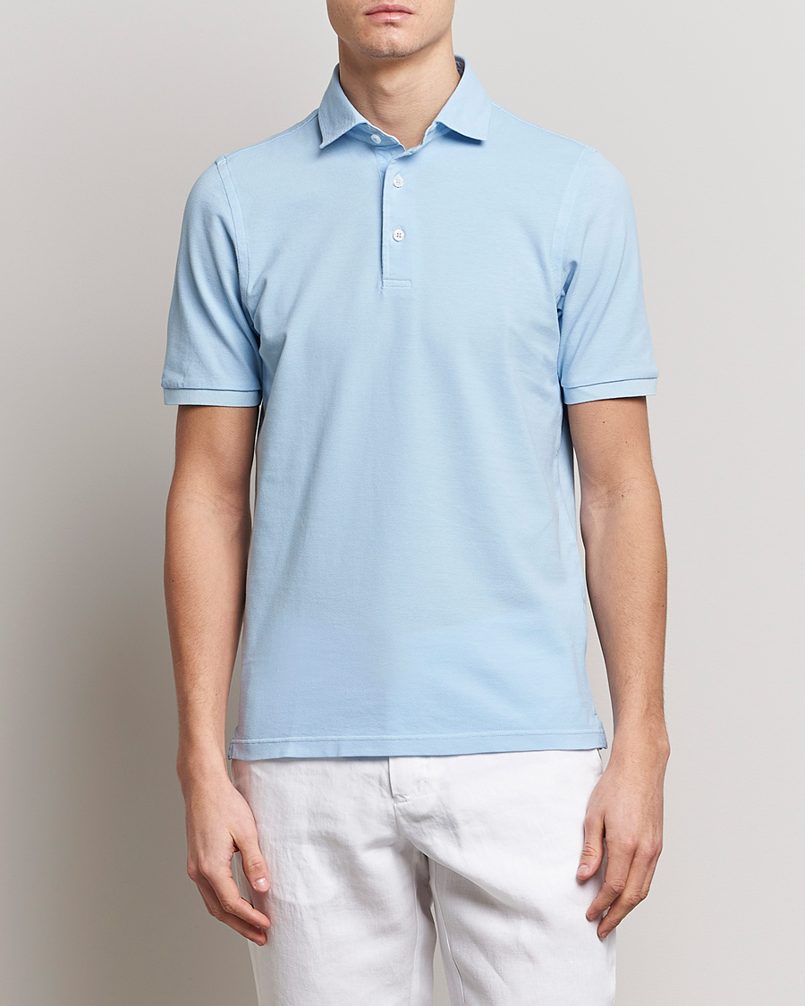 Uomini | Abbigliamento in saldo | Gran Sasso | Washed Polo Light Blue