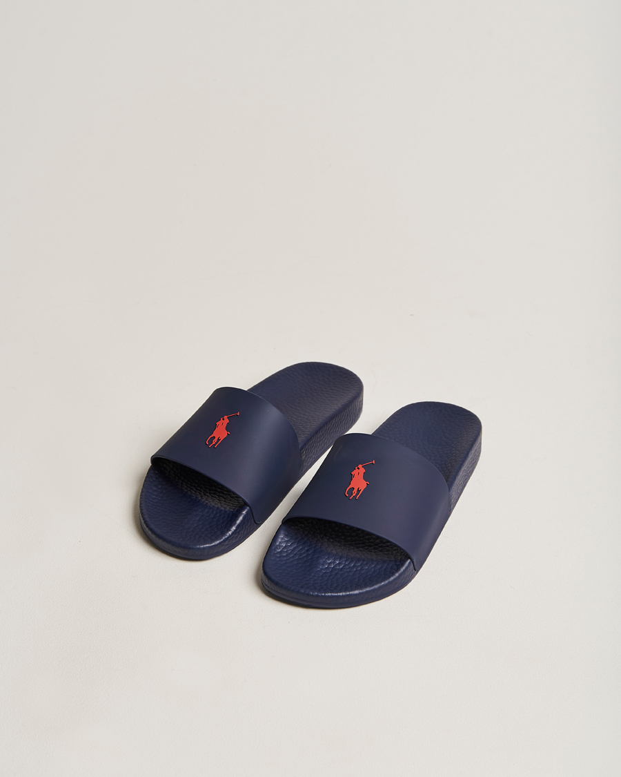 Uomini | Polo Ralph Lauren Logo Slides Navy | Polo Ralph Lauren | Logo Slides Navy