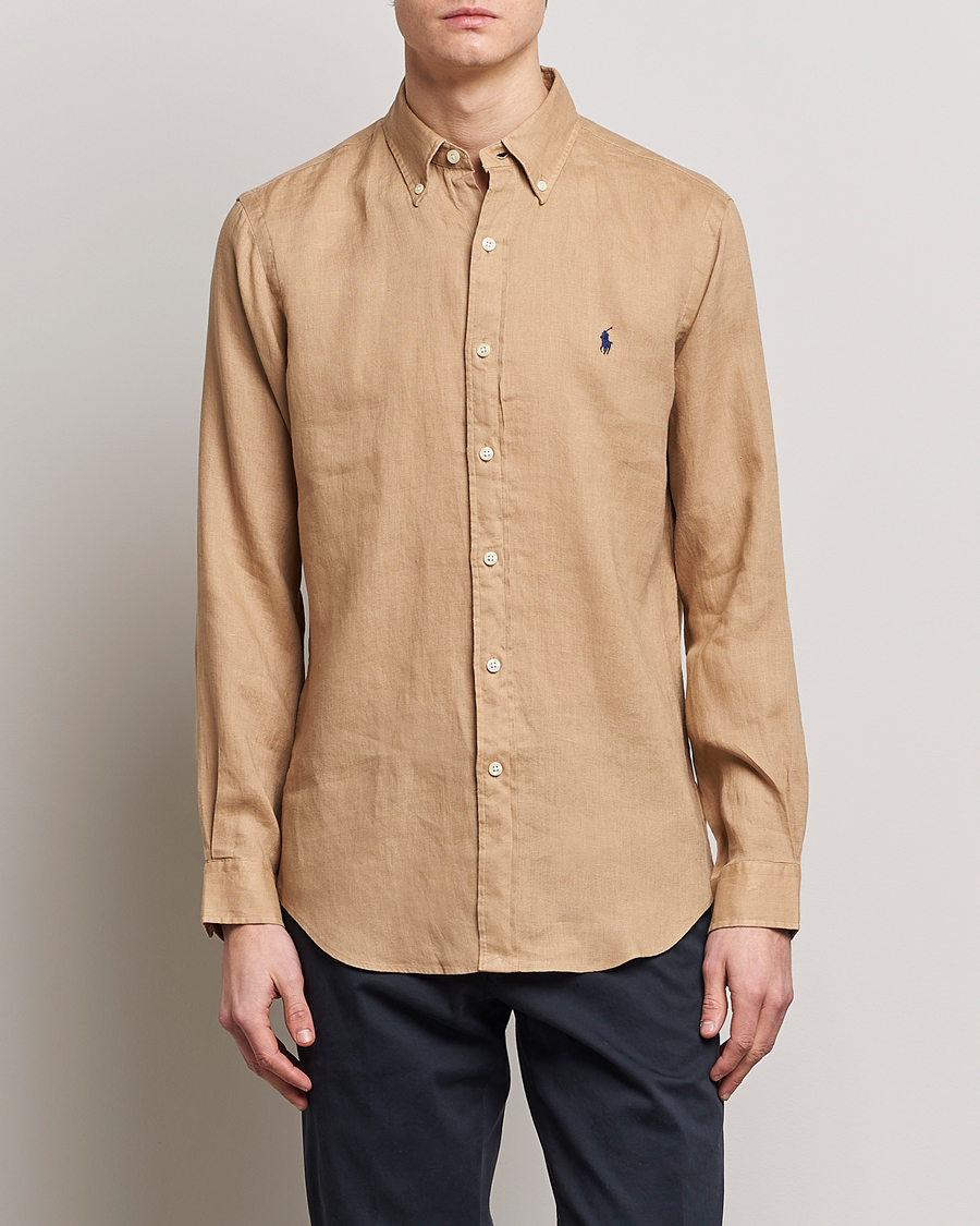 Uomini | Vendita | Polo Ralph Lauren | Custom Fit Linen Button Down Vintage Khaki