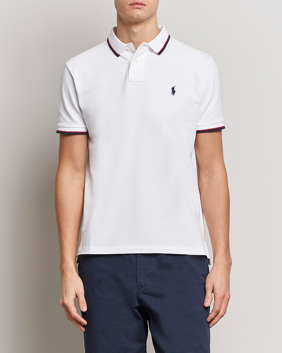 Uomini | Polo a maniche corte | Polo Ralph Lauren | Custom Slim Fit Tipped Polo White