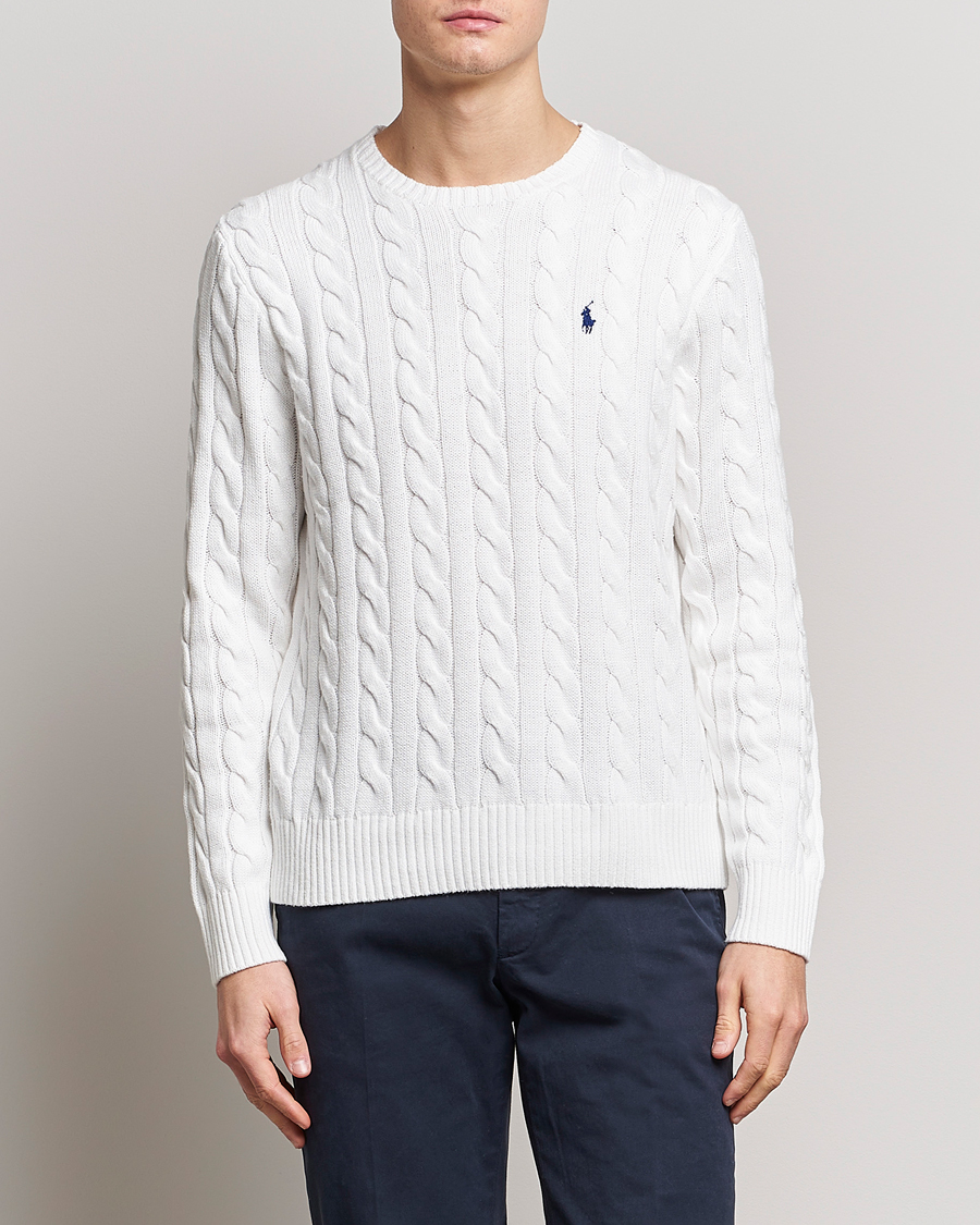 Uomini |  | Polo Ralph Lauren | Cotton Cable Pullover White