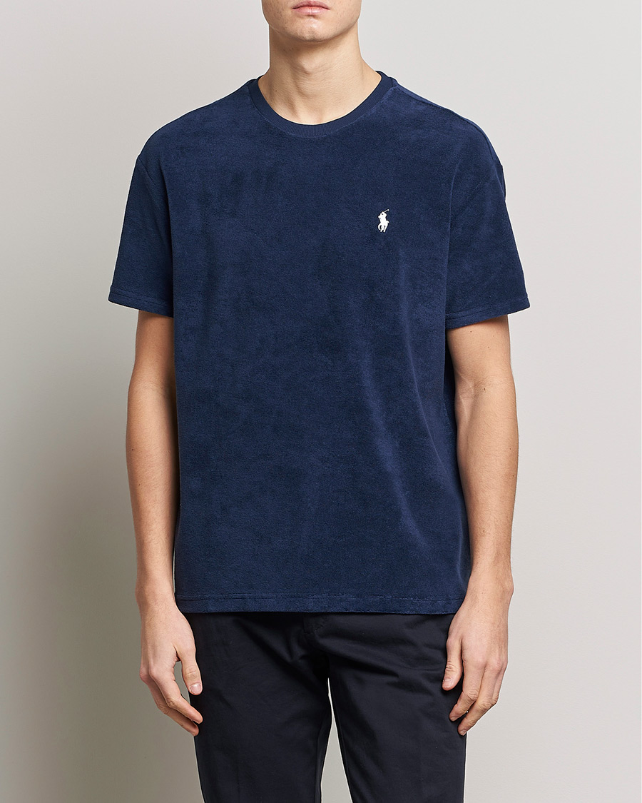 Uomini | Only Polo | Polo Ralph Lauren | Cotton Terry Crew Neck T-shirt Newport Navy