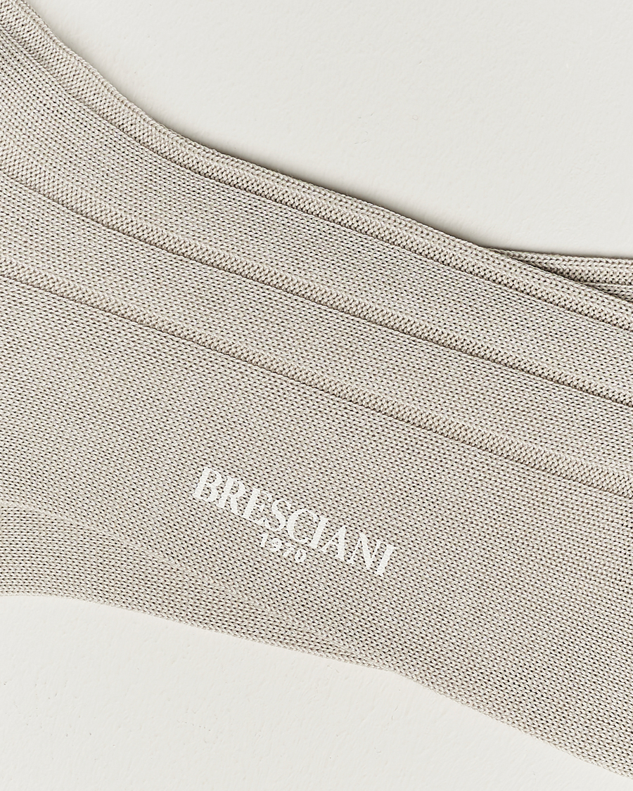 Uomini | Bresciani | Bresciani | Wide Ribbed Cotton Socks Off White