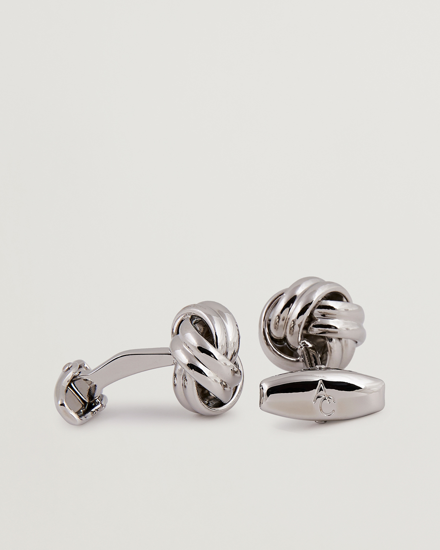 Uomini |  | Amanda Christensen | Knot Cufflink & Shirt Studs Set Silver