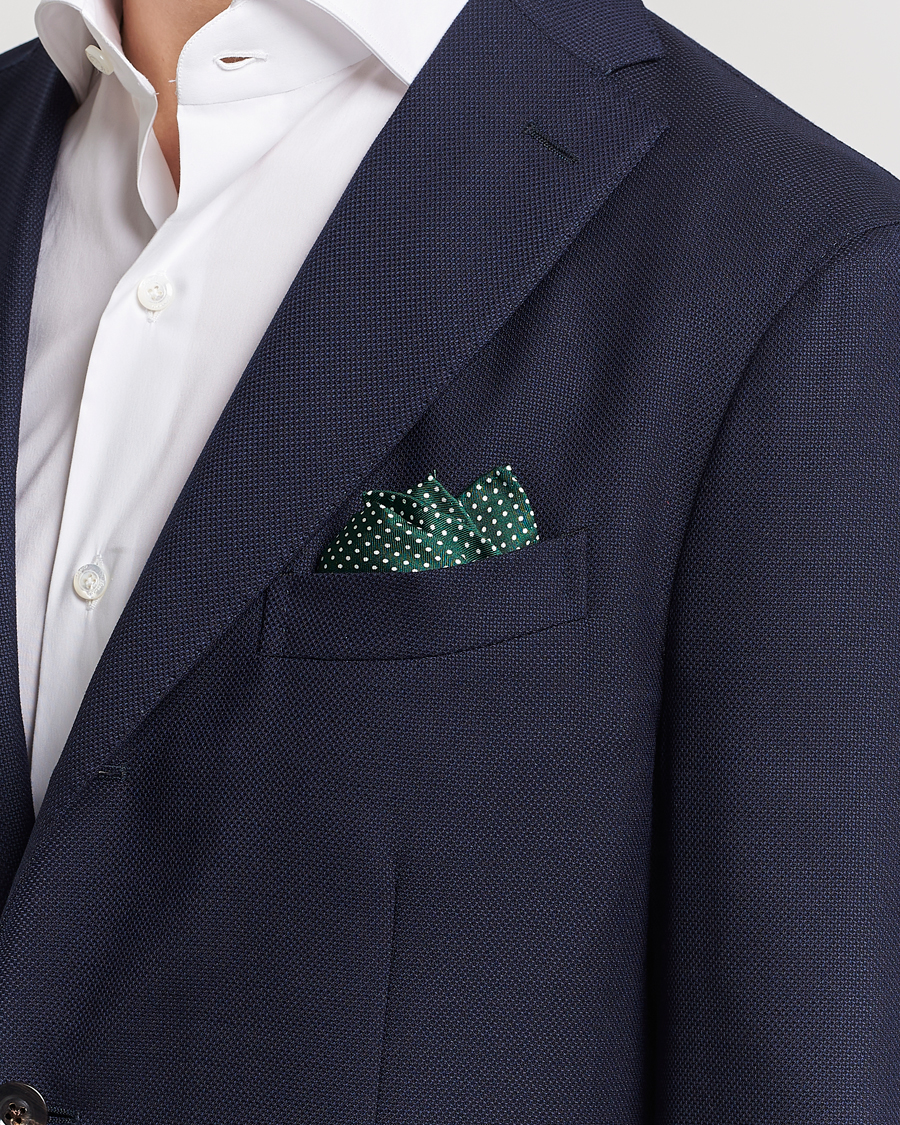 Uomini | Smart casual | Amanda Christensen | Handkerchief Dot Silk Bottle Green