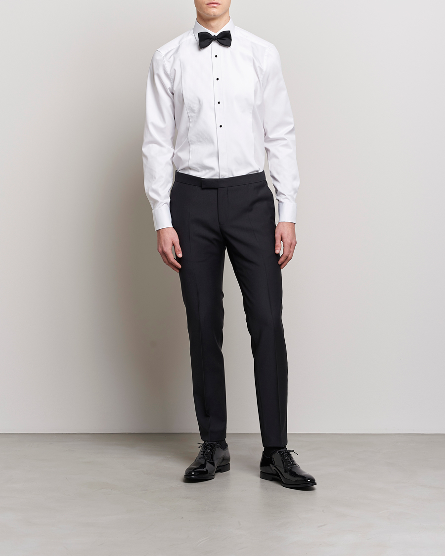 Uomini |  | Stenströms | Slimline Open Smoking Shirt White