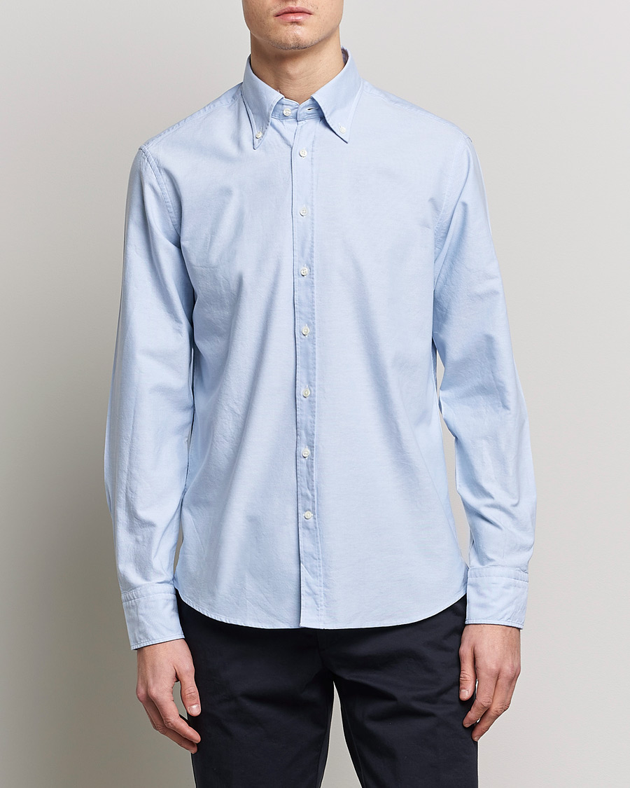 Uomini | Personal Classics | Stenströms | Fitted Body Oxford Shirt Light Blue