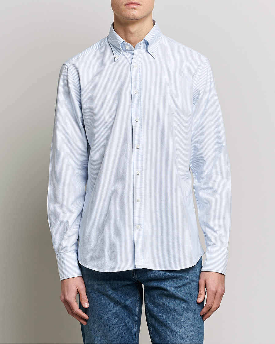 Uomini |  | Stenströms | Fitted Body Oxford Shirt Blue/White