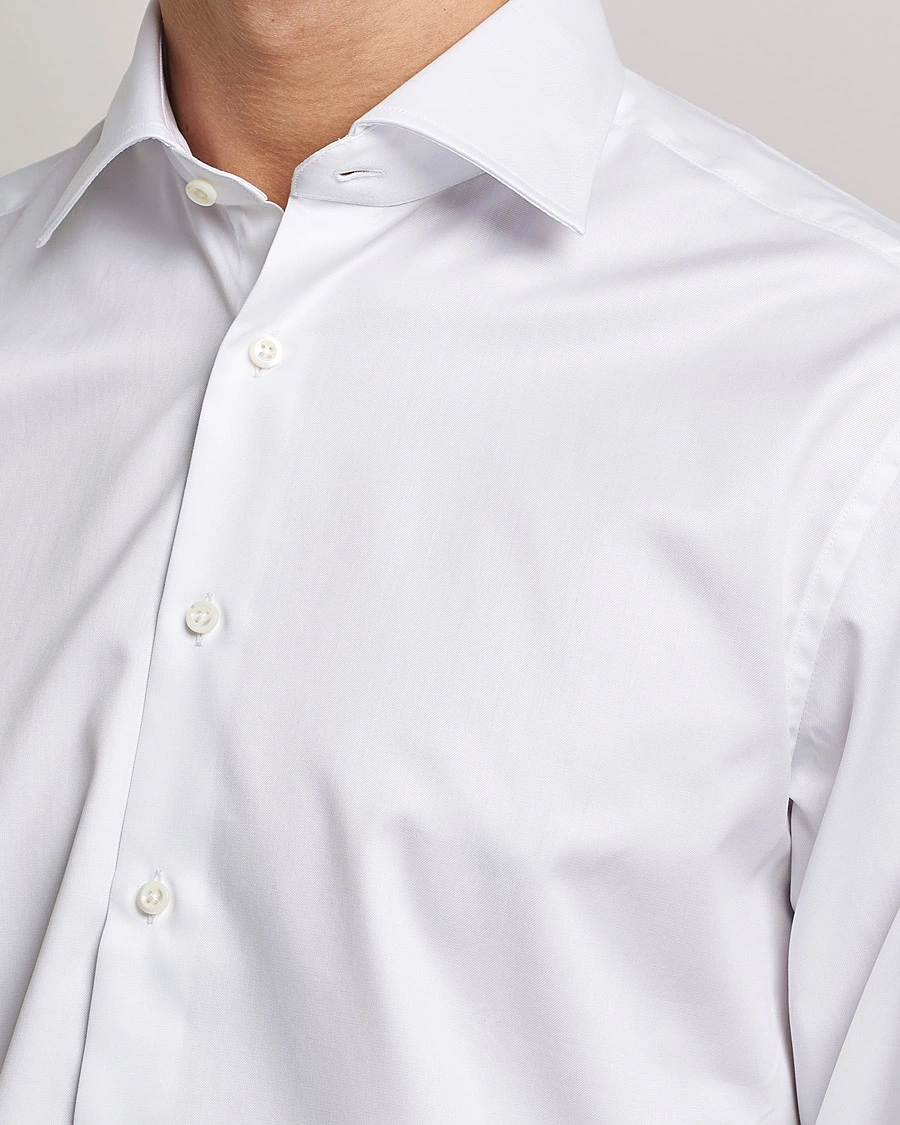 Uomini | Formale | Stenströms | Fitted Body X-Long Sleeve Double Cuff Shirt White