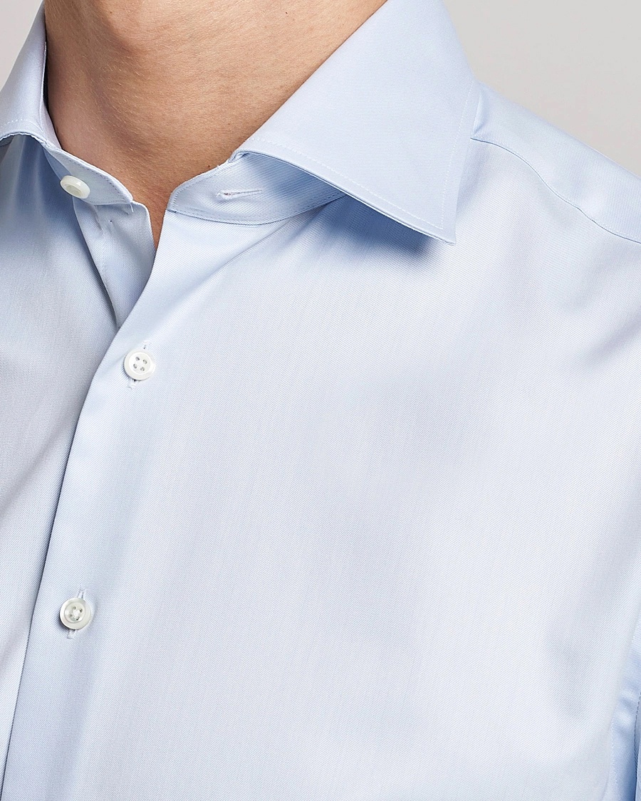 Uomini | Camicie business | Stenströms | Fitted Body X-Long Sleeve Double Cuff Shirt Light Blue