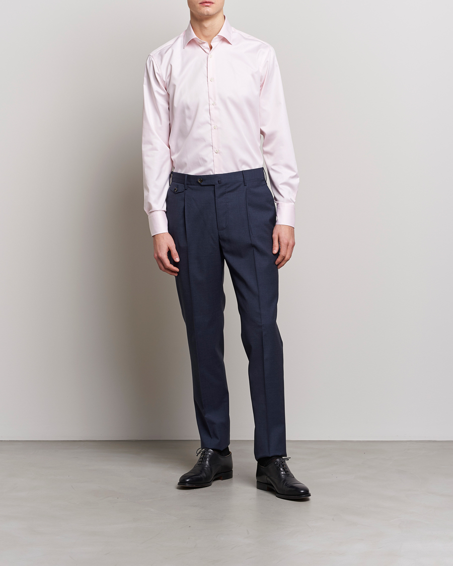 Uomini | Business & Beyond | Stenströms | Fitted Body Cut Away Shirt Pink