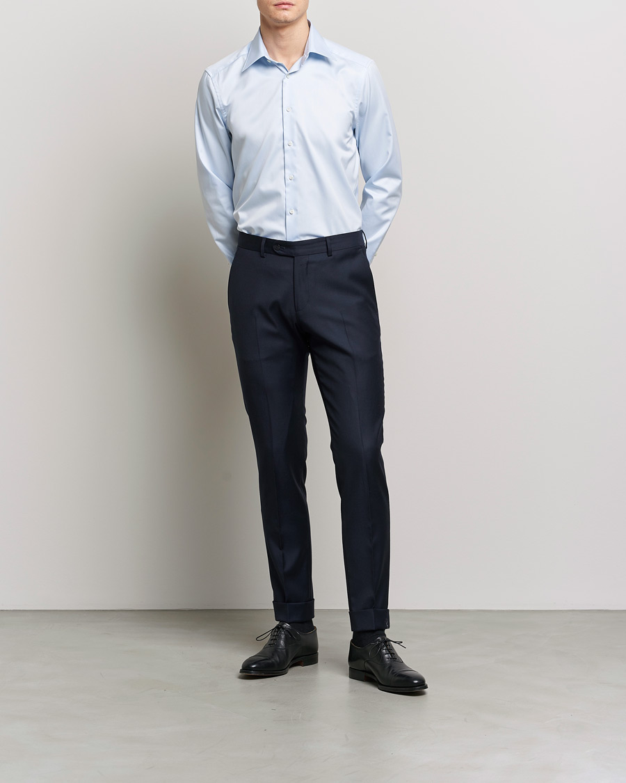 Uomini |  | Stenströms | Slimline Kent Collar Shirt Light Blue