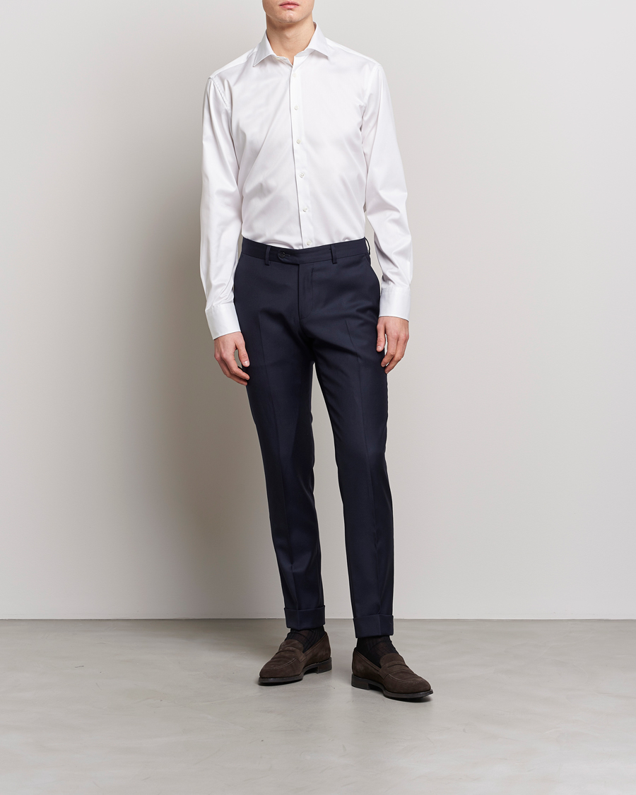 Uomini |  | Stenströms | Slimline Twofold Stretch Shirt White