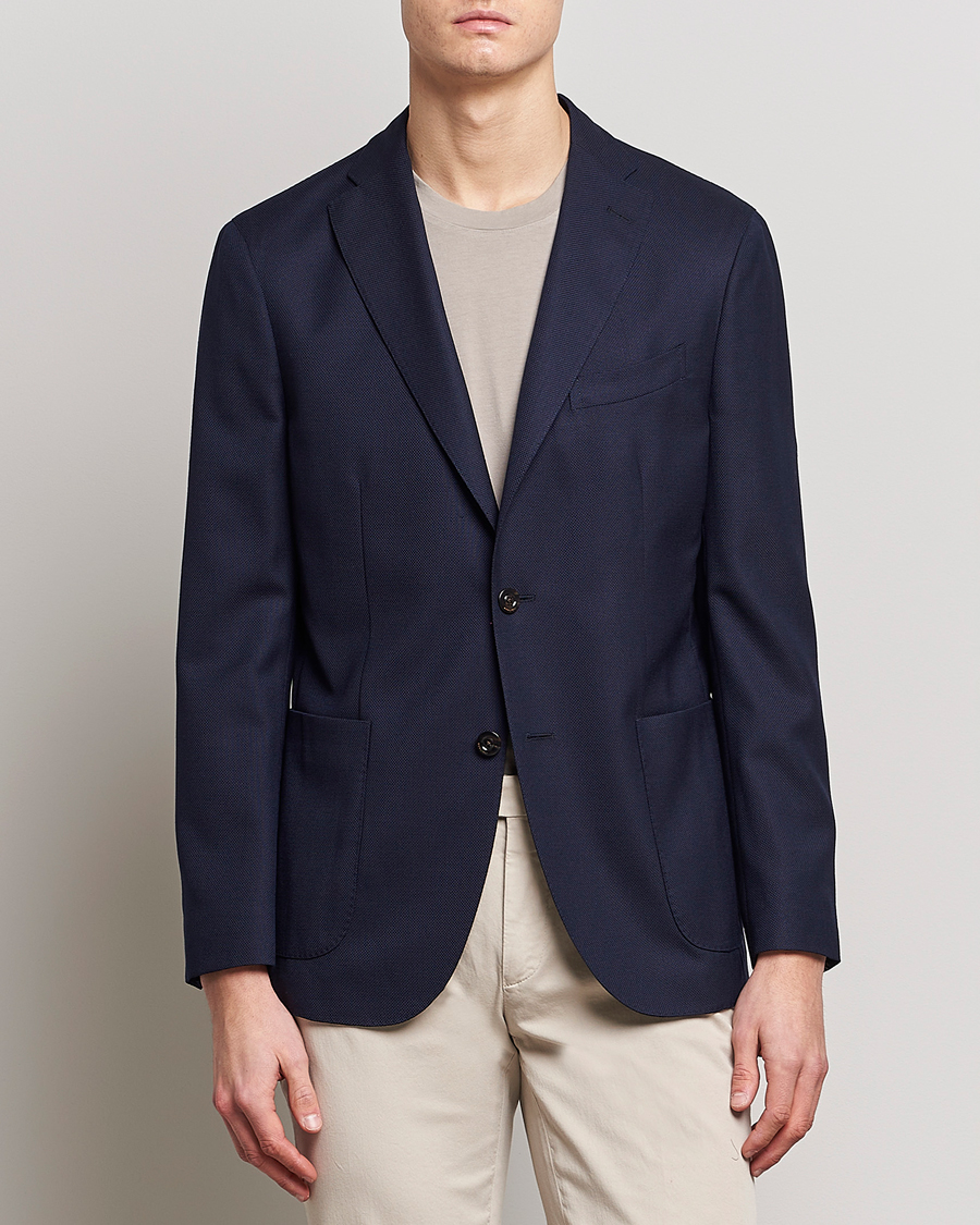 Uomini |  | Boglioli | K Jacket Wool Hopsack Classic Blazer Navy