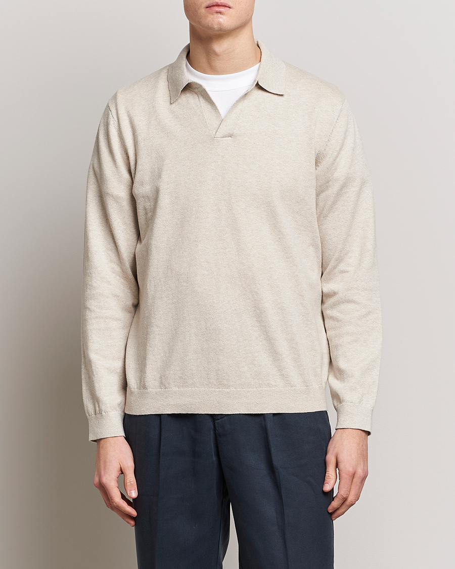 Uomini | Abbigliamento | A Day\'s March | Manol Cotton Linen Polo Sand Melange