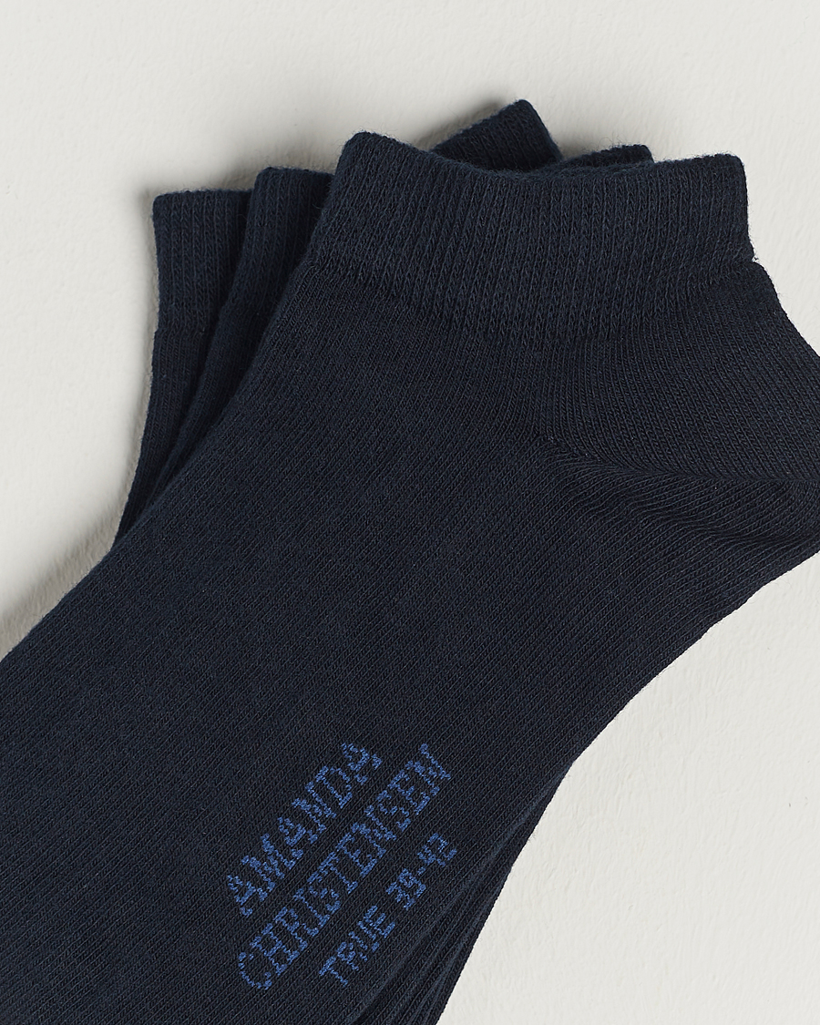 Uomini | Business & Beyond | Amanda Christensen | 3-Pack True Cotton Sneaker Socks Dark Navy