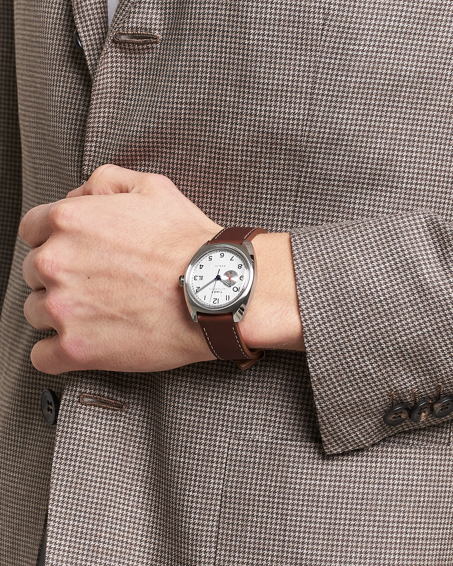 Uomini | Cinturino in pelle | Timex | Marlin Automatic 39mm Silver Dial