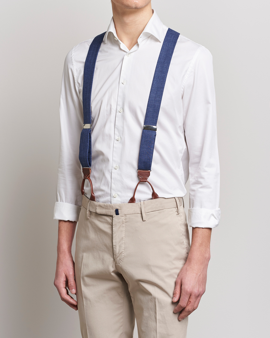 Uomini | Albert Thurston | Albert Thurston | Linen Braces Blue