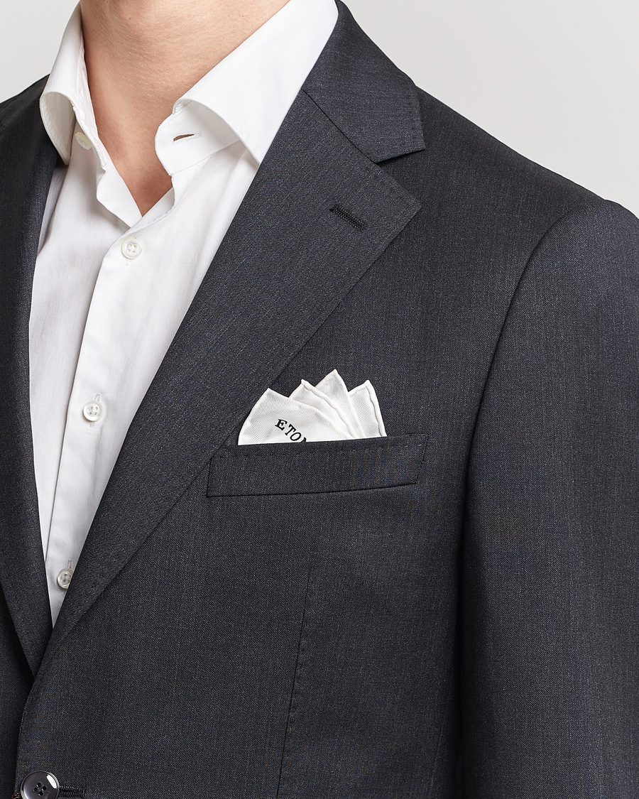 Uomini | Business & Beyond | Eton | Silk Pocket Square White