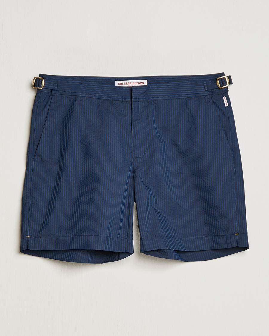 Uomini | Costumi da bagno | Orlebar Brown | Bulldog Tonal Seersucker Swimshorts Night Iris