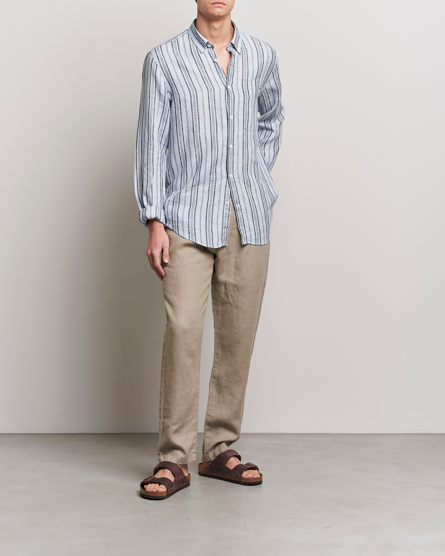 Uomini | Pantaloni | NN07 | Karl Linen Trousers Greige