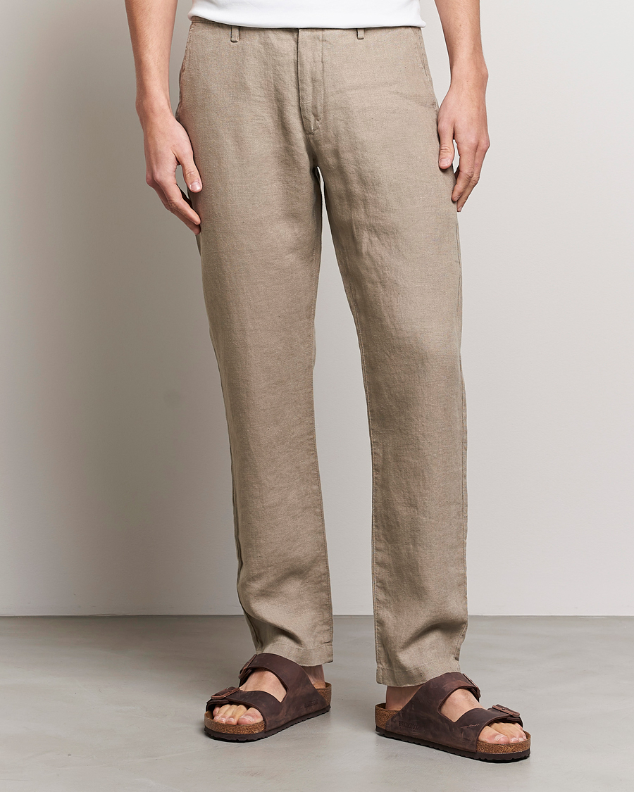 Uomini | Pantaloni | NN07 | Karl Linen Trousers Greige